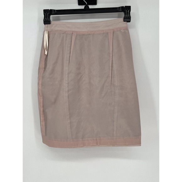 Vintage Bermans Pale Pink Leather Pencil Skirt Size 8 - Picture 7 of 8
